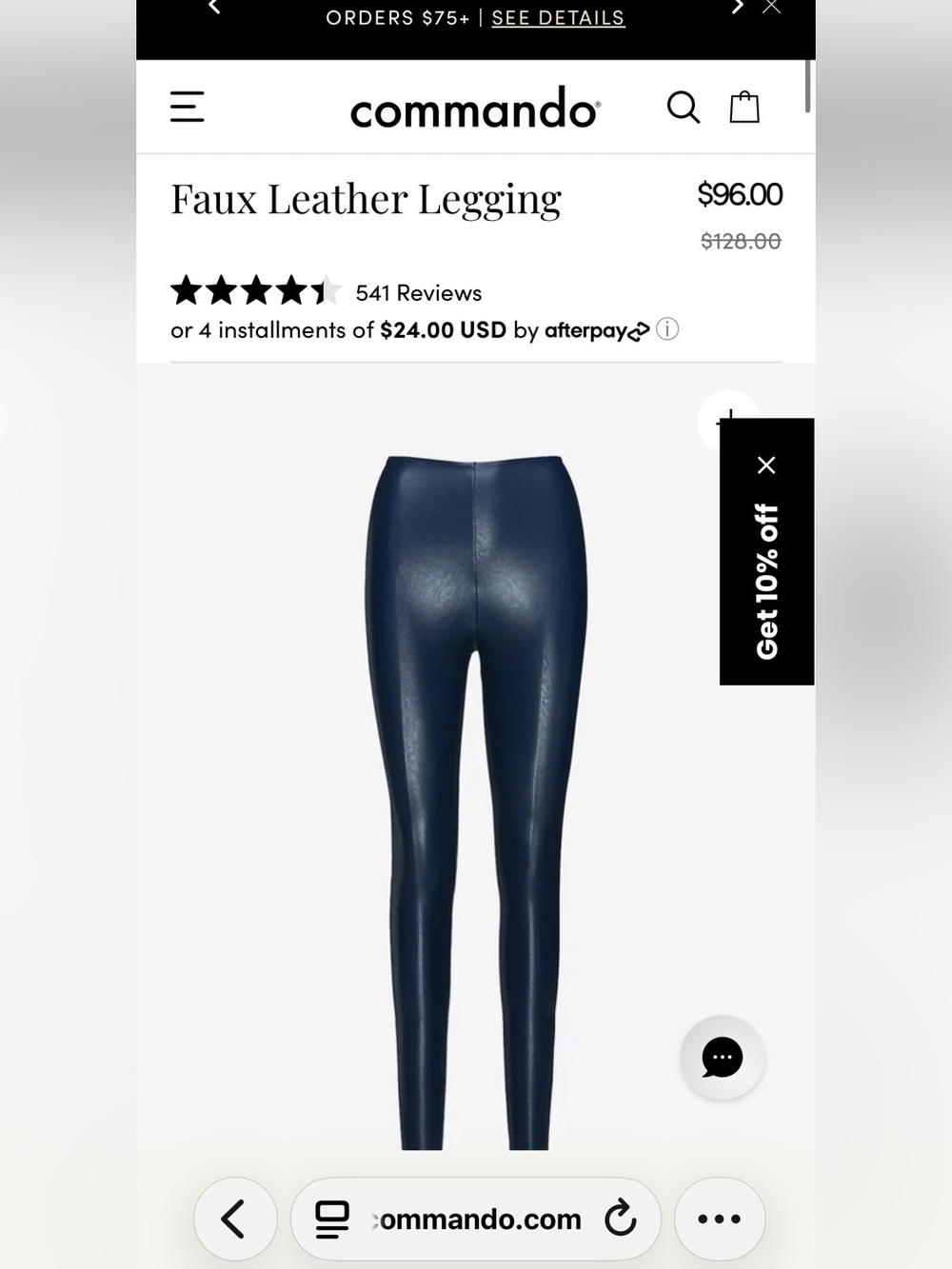 Commando Black Faux Leather Leggings